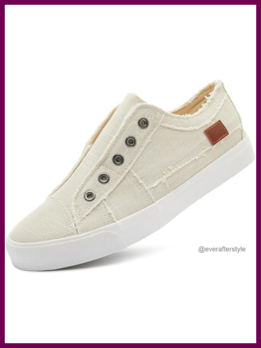 XRH Slip On Canvas Sneakers Non Slip Casual Low Top Walking Shoes